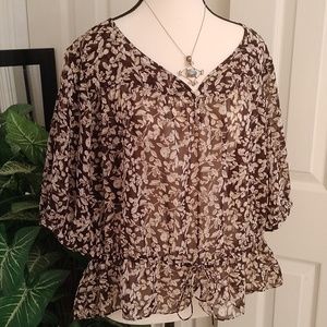 ⚜️  Cute Fall Top!!  American Living Floral Blouse